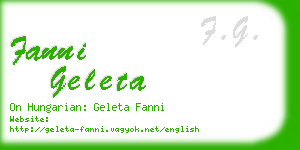 fanni geleta business card